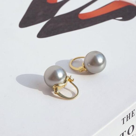 Sterling Silver Shell Pearl Drop Earrings Dangle Mother of Pearl Earring Sz-12mm - Picture 4 of 6